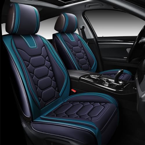 OASIS AUTO Car Seat Covers Premium Waterproof Faux Leather Cushion Universal Accessories Fit SUV Truck Sedan Automotive Vehicle Auto Interior Protector Full Set (OS-004 Teal Blue)
