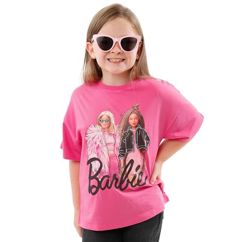 Barbie T-Shirt Girls | Pink Girls Summer Tops Boxy Tshirt for Girls | Ages 5-12 | Official Merch3