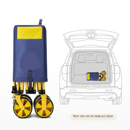 Transportwagen Campingwagen, Picknickwagen im Freien, Einkaufswagen for Lebensmittel, Sammelwagen, Wohnmobilwagen, Tragbarer Wagen(Gray) – Bild 5