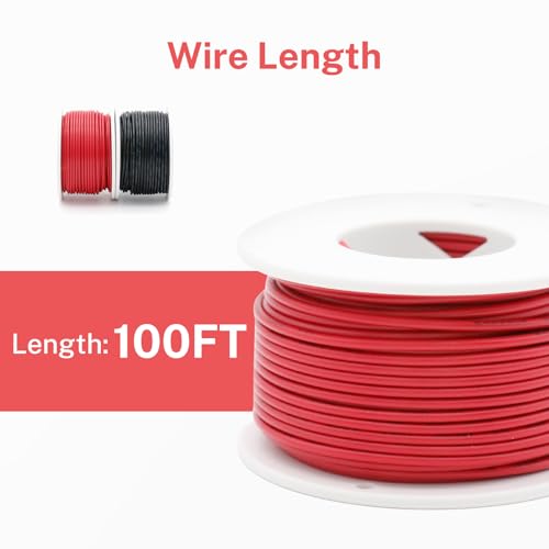 Image of FIRMERST 22 Gauge 100 Feet Solid Core Tinned Copper Hook up Wire Kit - 2 Colors