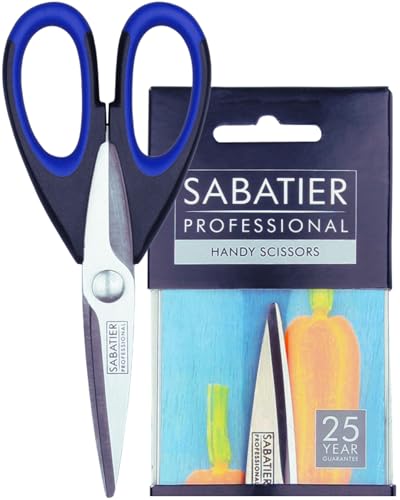Sabatier Professional 15cm Handy Scissors – Heavy Duty Stainless Steel Multipurpose Cutting Tool with Soft Nonslip Grip Handles. Perfect for Herbs, Paper, Crafting & Household Tasks. Dishwasher Safe
