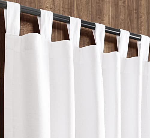 Livingroom Curtains 2 Panel Sets 50X108 Inch White,Bathroom Curtains,Bathroom Window Curtains,White 108 Inch Curtains,Cotton Curtains,Tab Top Curtains,White Cotton Curtains,White Panel Curtains #TOP4