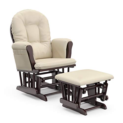 Storkcraft Premium Hoop Glider & Ottoman, Espresso with Beige