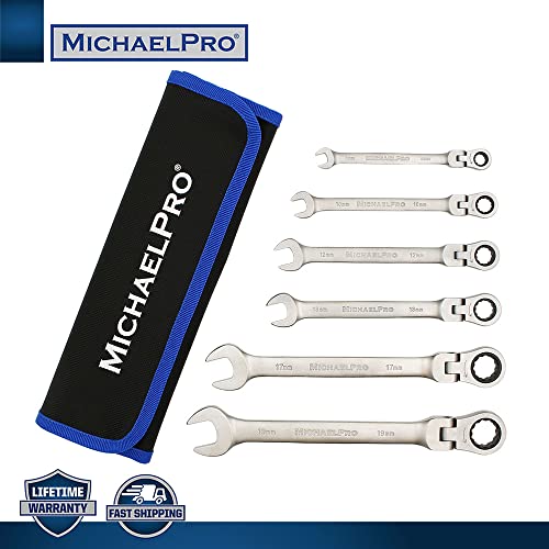 MichaelPro MP001157 6-Piece, Flexible Head Ratchet Spanner Set, Ratchet Spanner Set, Ratchet Wrench Set, Flex Head Ratchet - Image 2