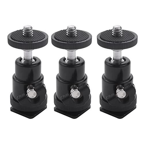 Remingtape Mini rótula [6 unidades] con adaptador de de zapato caliente 360 grados 1/4 cabezas de bola pequeñas ligero giratorio micro rótula para cámara DSLR, videocámara, flash, soporte de luz