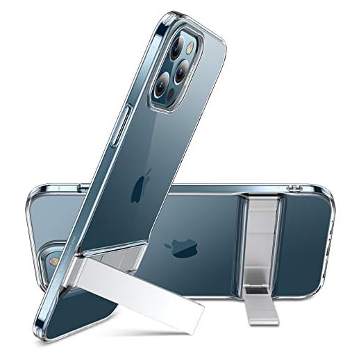 ESR Metal Kickstand Case Compatible with iPhone 12 Pro Max 6.7-Inch [Patented Two-Way Stand] [Reinforced Drop Protection] [Soft and Flexible Back] - Clear