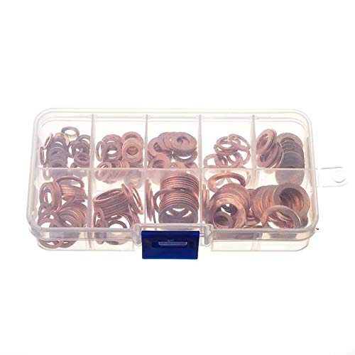 10pcs 16mm (M10) Copper Sealing Washer Sump Plug Gasket Crush Oil Seal Flat Ring Prevent Leakage Reduce Pressure Tighten Sealer O-ring Set - Australia - Foto 8