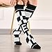 sanluoli White Black Check Plaid sports circulation socks for cycling for men mujer 2 pair