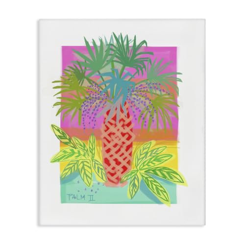 Stupell Industries 'Neon Palm Tree Botanicals Tropical Coastal'| Canvas Art