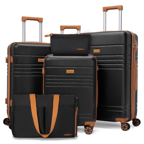 Cosbarn Luggage Sets 5 Piece, Hardshell Suitcase with Spinner Wheels