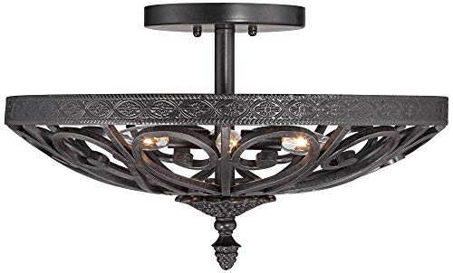 Kathy Ireland La Romantica Black Iron Ceiling Light #TOP2
