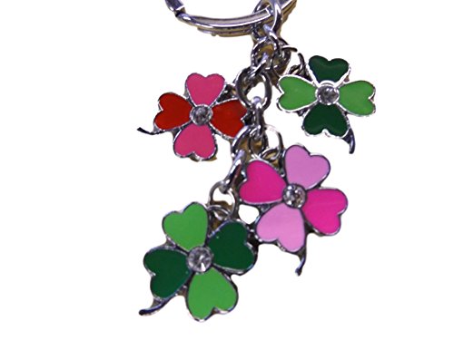 fat-catz-copy-catz Llavero  mehrfarbiger 4 blättriges Trébol Email llavero