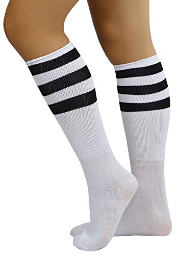 Image of ToBeInStyle Women's Premium Below Knee Athletic Socks w /Contrasting Wide Stripes