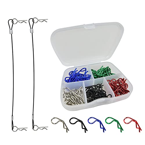 Hosim 50Pcs Rc Car Body Clip Pins, 5 Colors 1.2Mm Universal 1/8Th 1/10Th Scale Rc Model Car Truck Buggy Boat Crawler Short Course Shell Replacement For Redcat Hsp Traxxas Hpi Himoto Rc Vehicle #TOP16