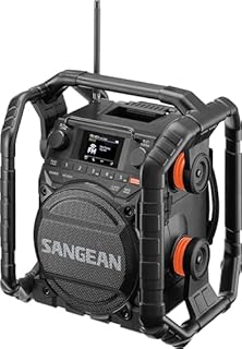 Sangean U7HD Jobsite Radio with Bluetooth, HD Radio, AM/FM, AUX, TWS, Dustproof and Waterproof Design, and Smart Battery Charger