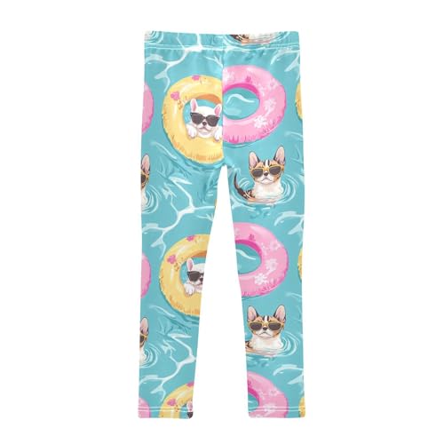 Puppy Floats Girls Leggings,Workout Leggings for Girls Toddler Athletic Legging Size for 3-10T2