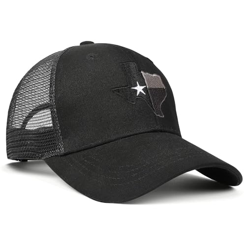 Image of Adjustable State Flag Trucker Hat Mesh Baseball Cap with Embroidered Patch for Men Women