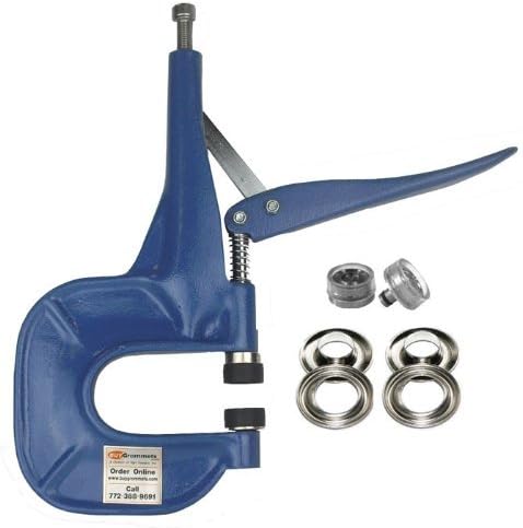 ClipsShop CSHAP1 Grommet Pliers Kit - Pliers, 2 (3/8'') Die, Qty 100 Nickel Grommets
