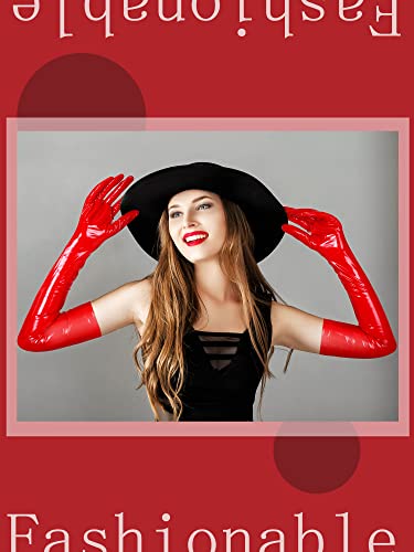 Bencailor Women Long Gloves Patent Leather Gloves for Costume Photoshoot2