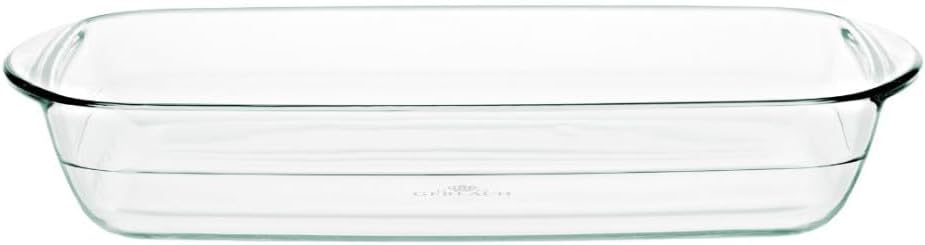 Gerlach 1760 Casserole Dish 2 L Made of Heat-resistant Glass Borosilicate Glass Baking Mould Rectangular 32.5 x 20 cm for Oven Freezer Flow