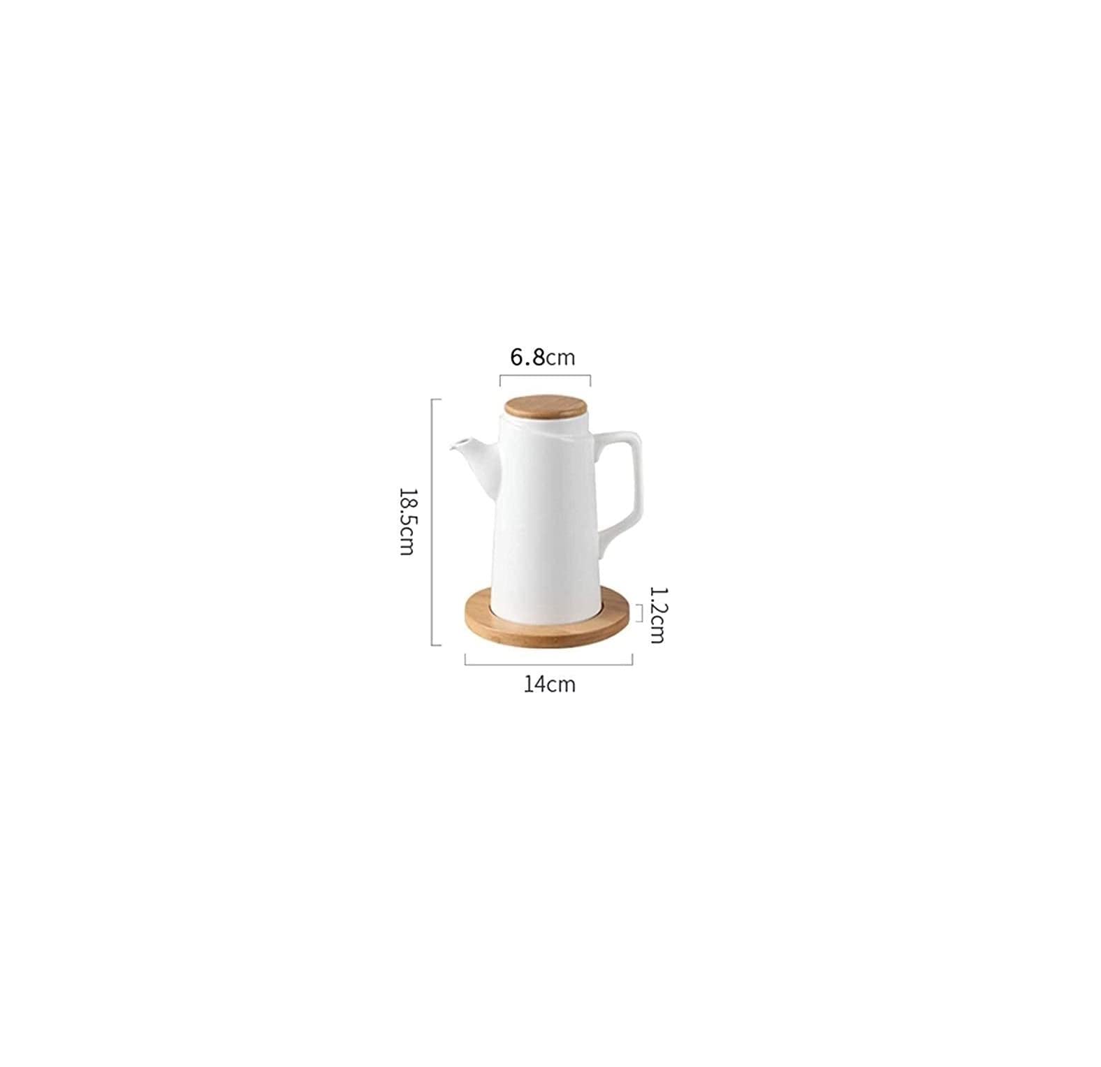 Dispensador de Aceite y vinagre, Botella de 500 ml para vinagre, Aceite de cerámica, Salsa de Soja, Tapa de Madera a Prueba de Polvo.
