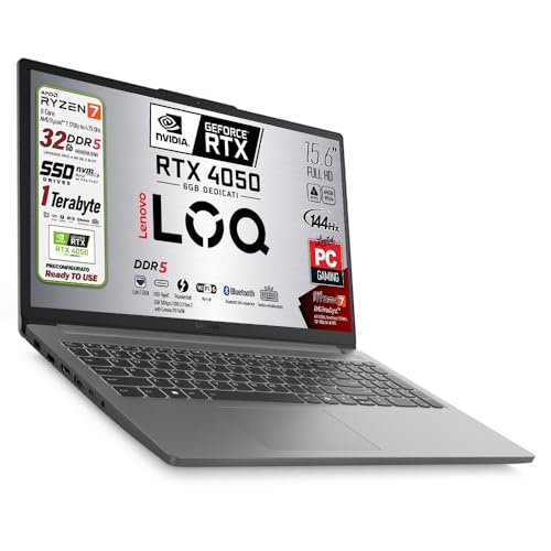Lenovo Notebook Gaming Amd Ryzen 7 170, fino a 4,75Ghz