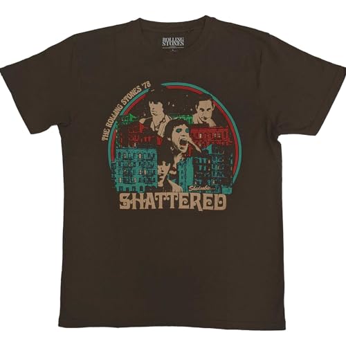 Rock Off Officially Licensed Products The Rolling Stones Some Girls Shattered Officiel T-Shirt Hommes Unisexe - Les Beatles, Paul McCartney, John Lennon, RIngo Starr, George Harrison Rock Off Officially Licensed Products The Rolling Stones Some Girls Shattered Officiel T-Shirt Hommes Unisexe