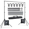LINCO Lincostore Backdrop Stand for Parties Kit 10x7 ft Adjustable Back Drop Photography Studio Photo Background Support System with Clamps, Sand Bag, Carrying Bag 4172 4174 (10x7 ft)