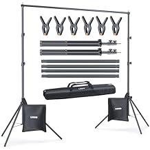 LINCO Lincostore Backdrop Stand for Parties Kit 10x7 ft Adjustable Back Drop Photography Studio Photo Background Support System with Clamps, Sand Bag, Carrying Bag 4172 4174 10x7 ft