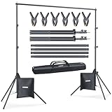 LINCO Backdrop Stand for Parties Kit 10x7 ft Adjustable Back Drop Photography Studio Photo Background Support System with Clamps, Sand Bag, Carrying Bag 4172