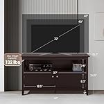 Yaheetech Wooden TV Stand for TVs Up to 48 inch, Media Entertainment Center Table, TV Cabinet Table with Storage Open Shelf & 2 Doors for Living Room, Espresso - Image 4