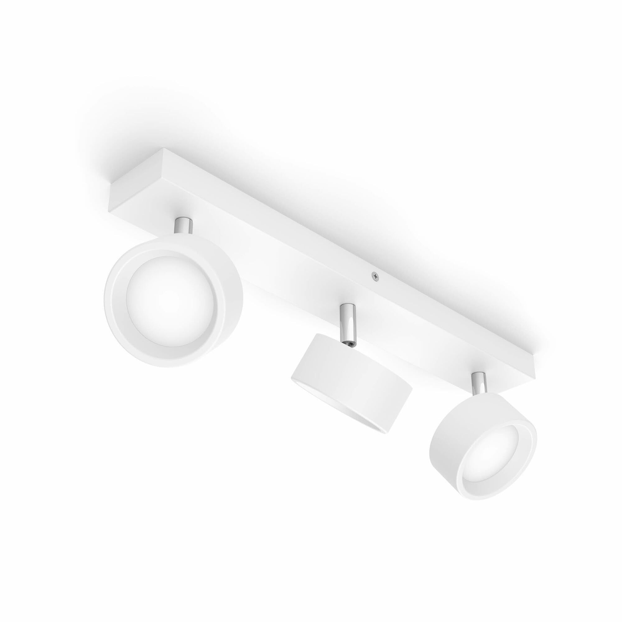 Philips Barra de Iluminación Bracia, con 3 Focos 5.5W, 550 lm, Luz Blanca Cálida, 2700k, Blanco