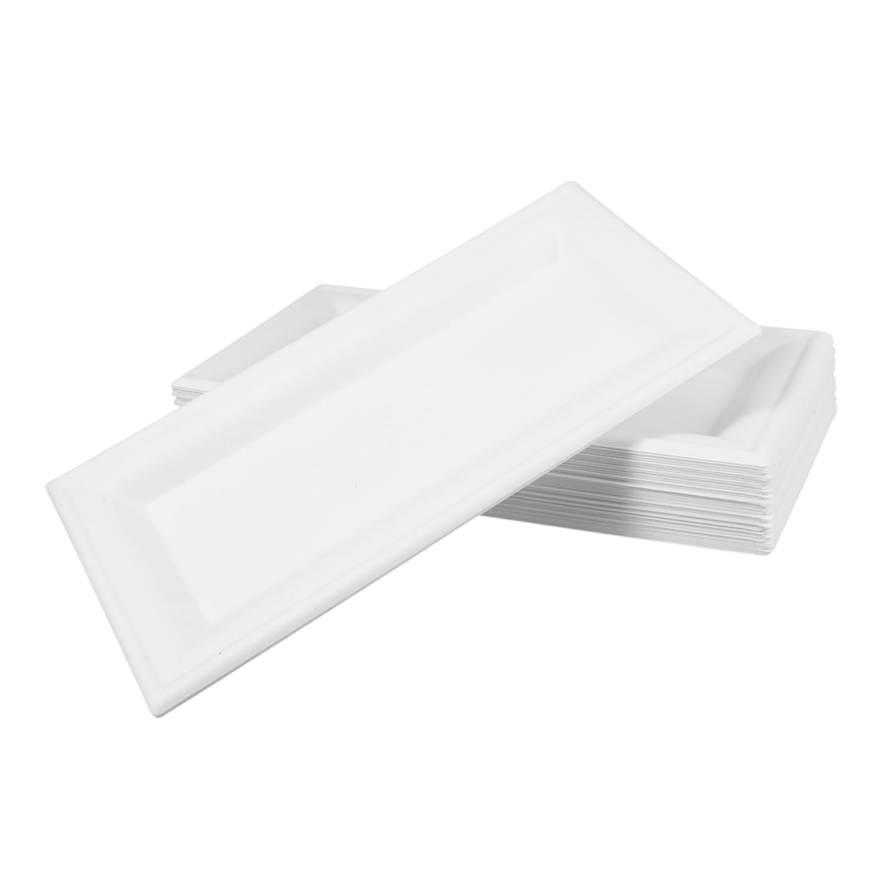 PACKOVE Lot de 50 Petites Assiettes en Carton Blanches, Assiette à Gâteau Pratique, Épaisses et Jetables, pour Baby Shower et Fêtes, 5x10 Pouces