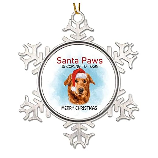Santa Paw is Coming to Town Christmas Ornaments for Kids Blue Merry Christmas Dog Snowflake Metal Ornament Xmas Keepsake Western Christmas Shiba Inu Christmas Decorations
