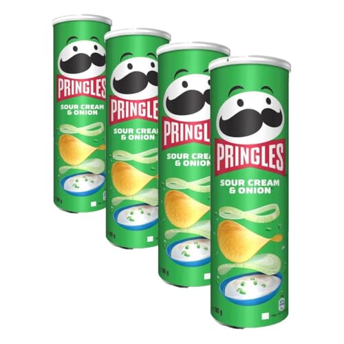 Pringles Sour Cream & Onion 185g (Paquete de 4)