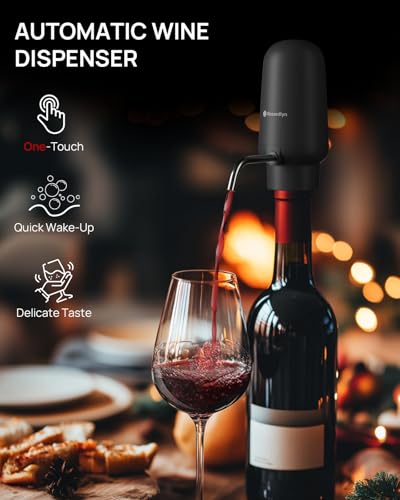 Rossedlyn Rechargeable Electric Wine Opener Gift Set - Aerator, Bottle Opener, Foil Cutter, Wine Vacuum Pump and Stoppers for Home Bar Outdoor Party - Thumbnail 5