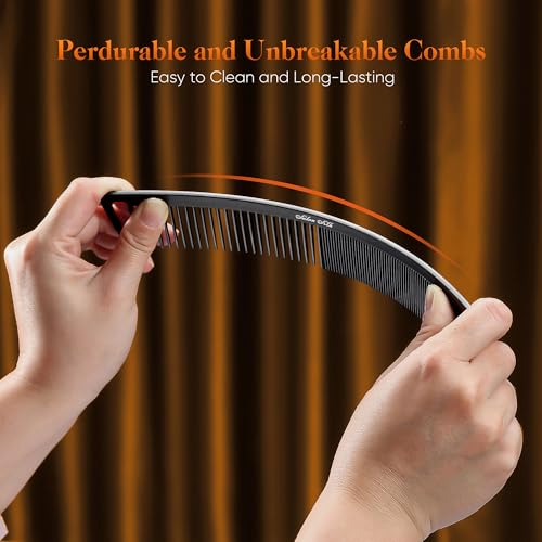 Salonsilk Professionelles Kamm-Set, breite Zahnkämme, Rattenschwanz, feine Zähne, Haarkamm, Friseur-Styling, lockiges Scheitelkamm-Set für Männer und Frauen, Flechtkämme, 4 Stück