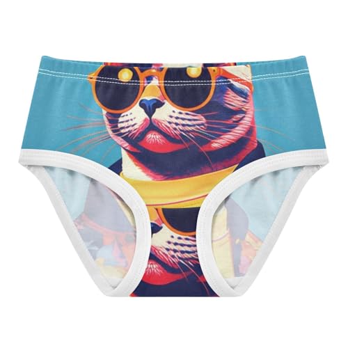 Colorful Cool Cat Little Girl Panties Girls Underwear Toddlers Cotton Fancy Kids Briefs Undies 2t