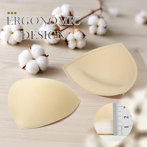 4 Pairs Bra Pads Inserts, Sewn Edges Removable Bra Inserts, Breathable & Enhancers for Sports Bras, Swimwear, Dresses4