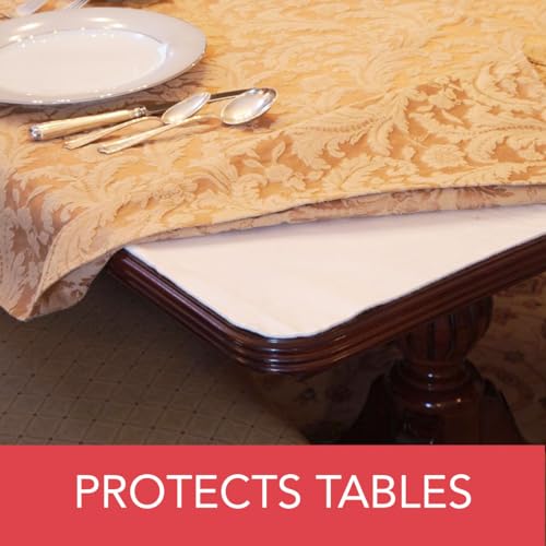 LAMINET - Deluxe Cushioned Heavy-Duty Table Pad Protector for Dining Room Table - 52" x 108" Oblong -Waterproof Vinyl Table Padding Under Tablecloth Cover for Rectangular Square Tables