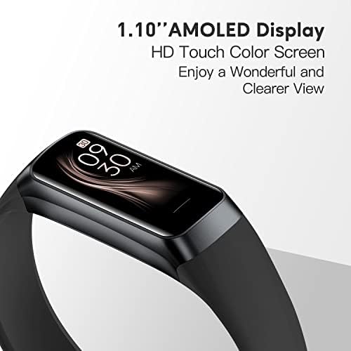 ASWEE Smart Watches, Fitness Tracker with 1.10'' AMOLED Touch Color Screen, Activity Tracker with Sleep Monitor for Women Men Kids, 5 ATM Waterproof Pedometer Watch for iOS and Android