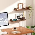 upsimples Floating Shelves for Wall, Wall Shelves for Decor Storage Set of 6, Wall Mounted Wood Shelves for Bedroom, Living Room, Bathroom, Kitchen, Picture Ledge Shelves, Brown - Image 4