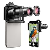 APEXEL 6X Telephoto Lens & 150mm Macro Lens, 2-in-1 Aluminum Phone Camera Lens Kit with Universal Clip. Phone Lens Attachment Fit for iPhone 16/15/14/13, Samsung, Android Phone and Most Smartphone.