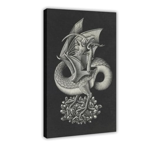Toile Dragon 1952 Maurits Cornelis Escher tableau haut de gamme pour bureau