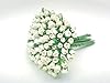 TH 100 Tiny. White Color Rose Buds Mulberry Paper Flower Craft Handmade Wedding Size 0.17" Rose Paper Flower Scrapbook for so Many Card Craft Projects #2