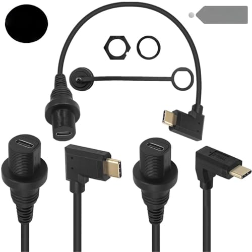 For USB3.1 type-c male to female AUX flush panel mount extension cable for car truck boat motorcycle dashboard, 0.3m;