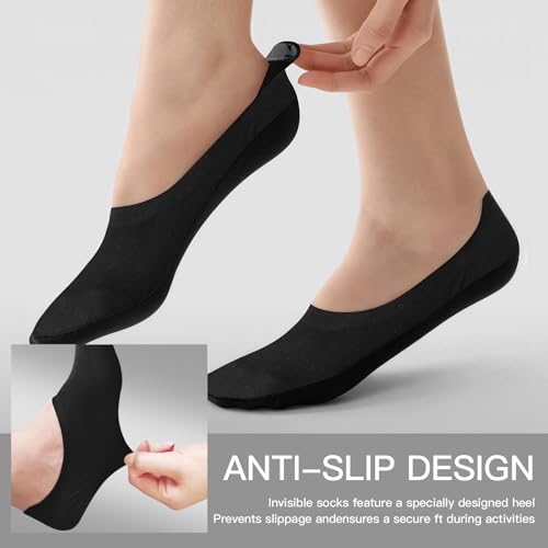 C4N Women's No Show Socks with Silicone Grip for Flats & Loafers | Non Slip, Padded | Black, X-Large by C4N - Used condition - Image 5