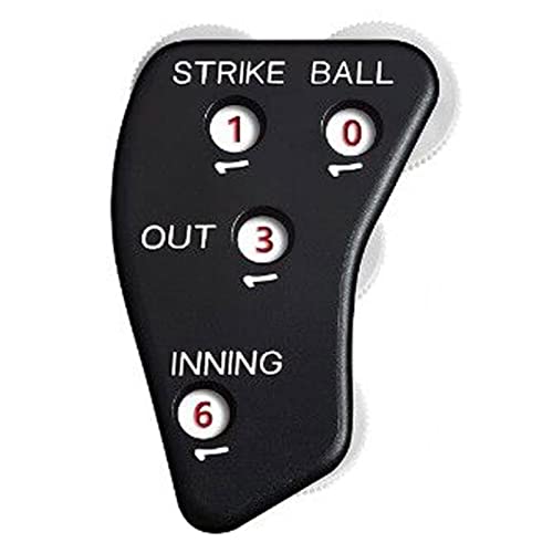 4 Wheel Umpire Indicator, Umpire Counter Clicker, Umpire Clicker Umpire Gear, Baseball Clicker Outs Innings Balls and Strike Clicker for Softball Black - 1PC