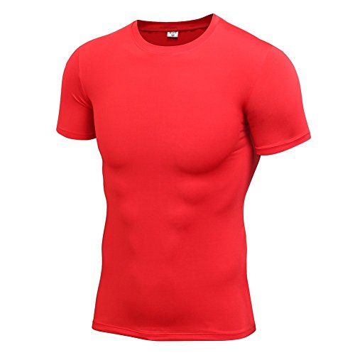 Hovershoes Chemises de Compression pour Hommes Quick Dry Moisture Wicking Performance Short Sleeve Tops, Sports Baselayer Athletic Workout T-Shirts, Pack de 1 ou 2 ou 3 Cover