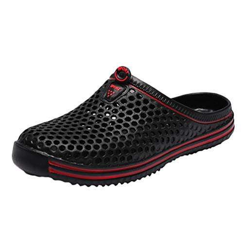 Ketamyy Hombre Zuecos De Jardín Casual De Verano para De Plataforma De Playa Espalda Abierta Zuecos Antideslizante Nero 45EU